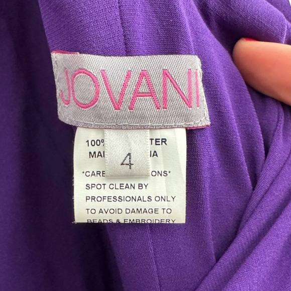 Jovani Purple Halter Mermaid Prom Dress Rhinestone Back Formal Gown Size 4 XS - Picture 15 of 15